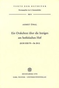 Cover: Ein Orakeltext &uuml;ber die Intrigen am hethitischen Hof - Universit&auml;tsverlag Winter