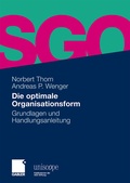 Cover: Die optimale Organisationsform - Springer Gabler