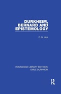 Cover: Durkheim, Bernard and Epistemology - Routledge