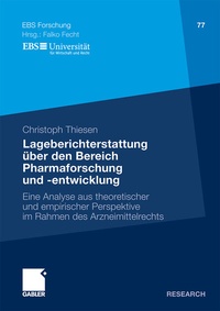 Abbildung von: Lageberichterstattung über den Bereich Pharmaforschung und -entwicklung - Springer Gabler