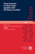 Cover: Three Sermons for 'Nova Festa', together with the 'Hamus Caritatis' - Universit&auml;tsverlag Winter