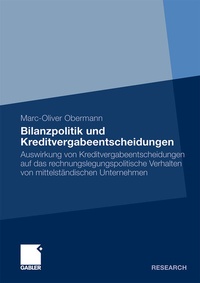Abbildung von: Bilanzpolitik und Kreditvergabeentscheidungen - Springer Gabler
