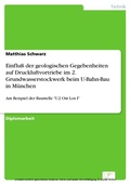 Cover: Einflu&szlig; der geologischen Gegebenheiten auf Druckluftvortriebe im 2. Grundwasserstockwerk beim U-Bahn-Bau in M&uuml;nchen - diplom.de