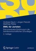 Cover: BWL f&uuml;r Juristen - Springer Gabler