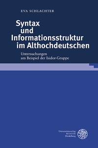 Enlarge image Cover: Syntax und Informationsstruktur im Althochdeutschen - Universitätsverlag Winter