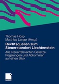 Cover: Rechtsquellen zum Steuerstandort Liechtenstein - Springer Gabler