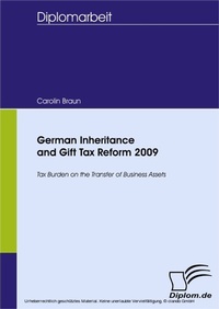 Enlarge image Cover: German Inheritance and Gift Tax Reform 2009 - diplom.de