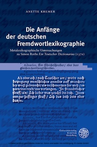 Abbildung von: Die Anfänge der deutschen Fremdwortlexikographie - Universitätsverlag Winter
