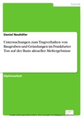 Cover: Untersuchungen zum Tragverhalten von Baugruben und Gr&uuml;ndungen im Frankfurter Ton auf der Basis aktueller Me&szlig;ergebnisse - diplom.de