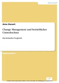 Abbildung von: Change Management und betrieblicher Umweltschutz - diplom.de