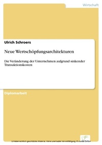 Abbildung von: Neue Wertschöpfungsarchitekturen - diplom.de