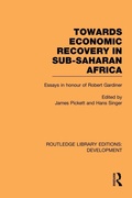Cover: Towards Economic Recovery in Sub-Saharan Africa - Routledge