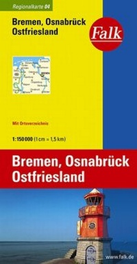 Abbildung von: Falk Regionalkarte Deutschland Blatt 4 Bremen, Osnabrück, Ostfriesland 1:150 000 - FALK, OSTFILDERN