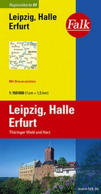 Abbildung von: Falk Regionalkarte Deutschland Blatt 9 Leipzig, Halle, Erfurt 1:150 000 - FALK, OSTFILDERN