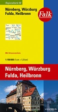 Cover: Falk Regionalkarte Deutschland Blatt 12 N&uuml;rnberg, W&uuml;rzburg, Fulda 1:150 000 - FALK, OSTFILDERN
