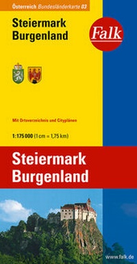 Abbildung von: Falk Bundesländerkarte Blatt 03 Steiermark, Burgenland 1:175 000 - FALK, OSTFILDERN