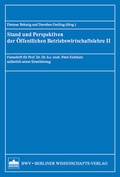 Cover: Stand und Perspektiven der &Ouml;ffentlichen Betriebswirtschaftslehre II - Berliner Wissenschafts-Verlag