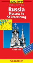 Cover: Russia: Moscow to St Petersburg GeoCenter Euro Map - Mairs Geographischer Verlag,Kurt Mair