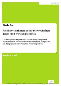 Abbildung von: Fachinformationen in der schwedischen Tages- und Wirtschaftspresse - diplom.de