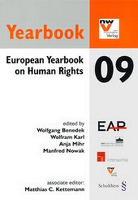 Enlarge image Cover: European Yearbook on Human Rights 09 - Berliner Wissenschafts-Verlag