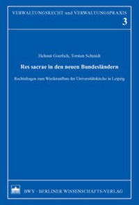 Abbildung von: Res sacrae in den neuen Bundesländern - Berliner Wissenschafts-Verlag