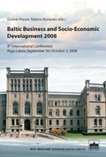 Cover: Baltic Business and Socio-Economic Development 2008 - Berliner Wissenschafts-Verlag