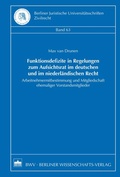 Abbildung von: Funktionsdefizite in Regelungen zum Aufsichtsrat im deutschen und im niederländischen Recht - Berliner Wissenschafts-Verlag