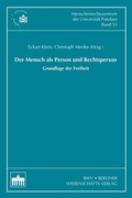 Cover: Der Mensch als Person und Rechtsperson - Berliner Wissenschafts-Verlag