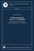 Abbildung von: Verfahrensmissbrauch nach Art. 11 SE-Richtlinie - Berliner Wissenschafts-Verlag