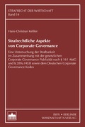 Abbildung von: Strafrechtliche Aspekte von Corporate Governance - Berliner Wissenschafts-Verlag