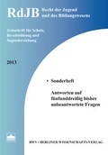 Cover: Recht der Jugend und des Bildungswesens <br>Sonderheft 2013 - Berliner Wissenschafts-Verlag