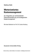Cover: Wertorientiertes Kostenmanagement - Deutscher Universit&auml;tsverlag