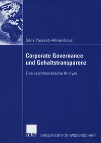 Abbildung von: Corporate Governance und Gehaltstransparenz - Deutscher Universitätsverlag