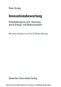 Cover: Innovationsbewertung - Deutscher Universit&auml;tsverlag