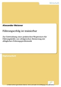 Abbildung von: Führungserfolg ist trainierbar - diplom.de
