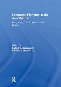 Enlarge image Cover: Language Planning in the Asia Pacific - Routledge