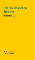 Cover: Lob der deutschen Sprache - Wallstein