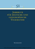 Cover: Jahrbuch f&uuml;r deutsche und osteurop&auml;ische Volkskunde - Waxmann Verlag GmbH