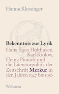 Cover: Bekenntnis zur Lyrik - Wallstein