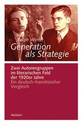 Cover: Generation als Strategie - Wallstein