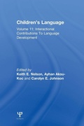 Cover: Children's Language - Routledge