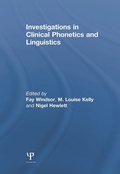 Cover: Investigations in Clinical Phonetics and Linguistics - Psychology Press Ltd