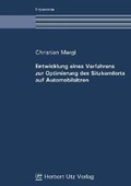 Cover: Entwicklung eines Verfahrens zur Optimierung des Sitzkomforts auf Automobilsitzen - utzverlag GmbH