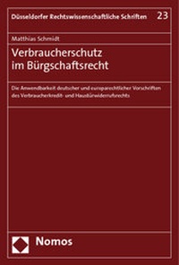Abbildung von: Verbraucherschutz im Bürgschaftsrecht - Nomos
