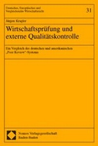 Abbildung von: Wirtschaftsprüfung und externe Qualitätskontrolle - Nomos