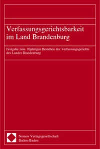 Abbildung von: Verfassungsgerichtsbarkeit im Land Brandenburg - Nomos