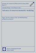 Cover: Advances in macroeconometric modeling - Nomos