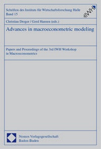 Enlarge image Cover: Advances in macroeconometric modeling - Nomos