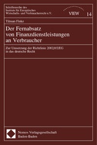 Abbildung von: Der Fernabsatz von Finanzdienstleistungen an Verbraucher - Nomos