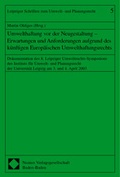 Bild: Umwelthaftung vor der Neugestaltung - Erwartungen und Anforderungen aufgrund des künftigen Europäischen Umwelthaftungsrechts - Nomos